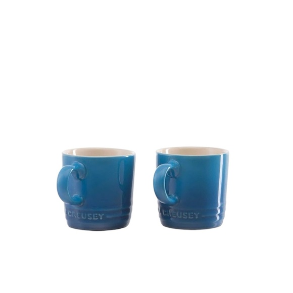 Le Creuset Stoneware Espresso Cups 2x 3.38oz In Marseille - Picture 1 of 13